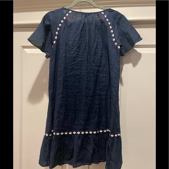 Madewell Embroidered Linen-Blend Raglan Ruffle Mini Dress - Picture 3 of 3